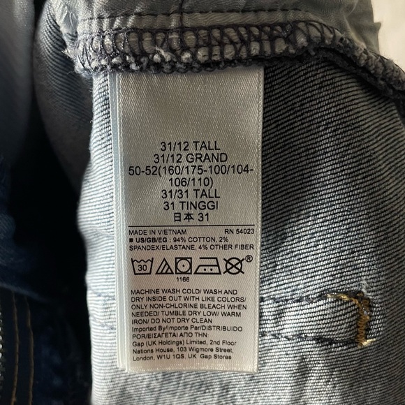 Gap True Skinny Sky High Jeans Women’s 12 Tall Blue Raw Hem Casual Stretch Boho - Picture 11 of 12